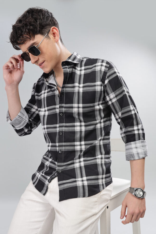 BLACK BROAD CHECK SHIRTS