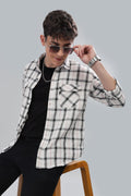 Luxury WHITE BOARD CHECK JUTE SHIRT