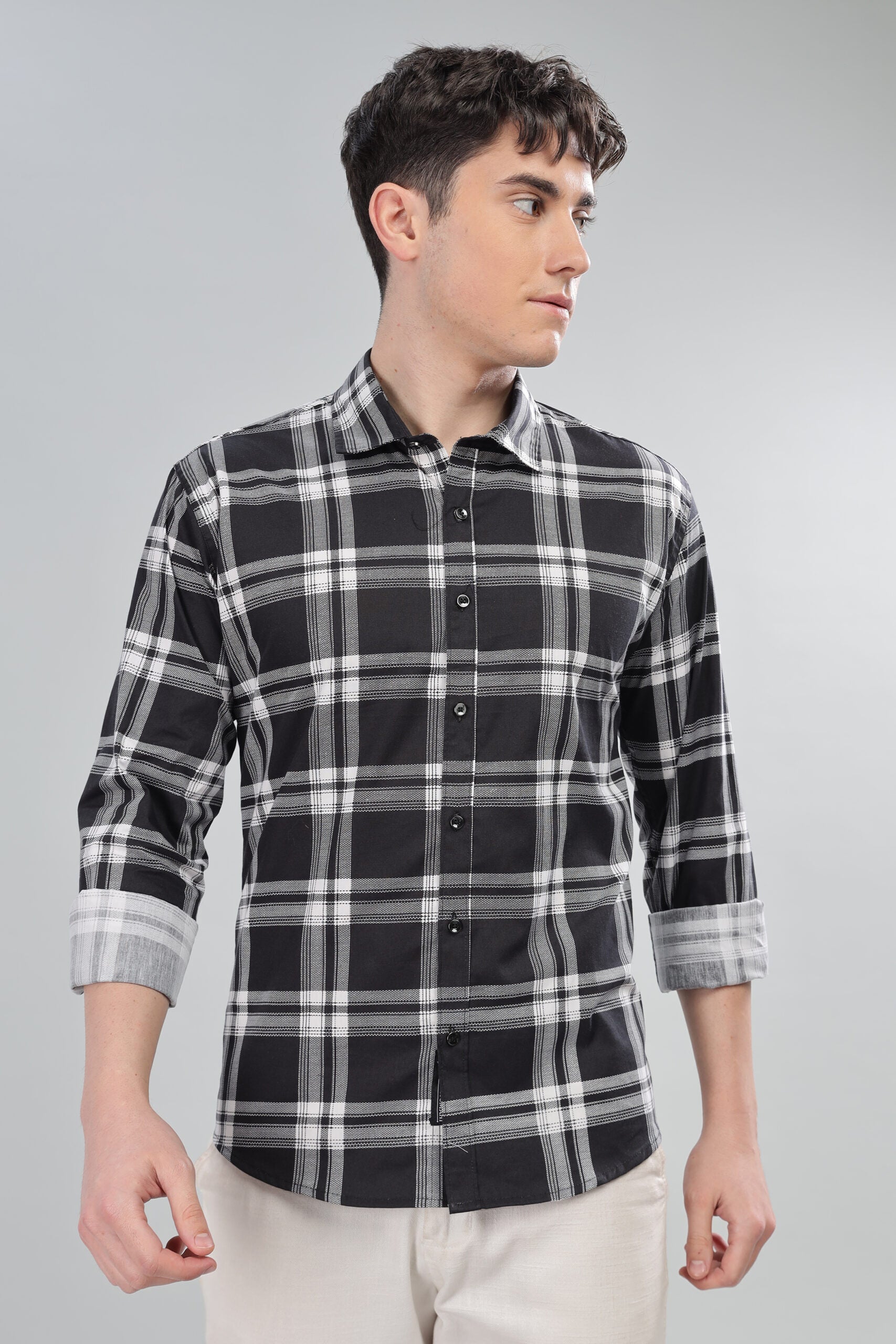 BLACK BROAD CHECK SHIRTS