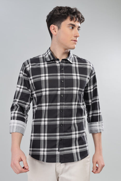 BLACK BROAD CHECK SHIRTS