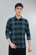 TEAL LINING CHECKS - COTTON