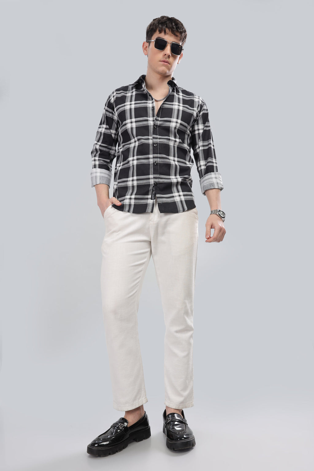BLACK BROAD CHECK SHIRTS