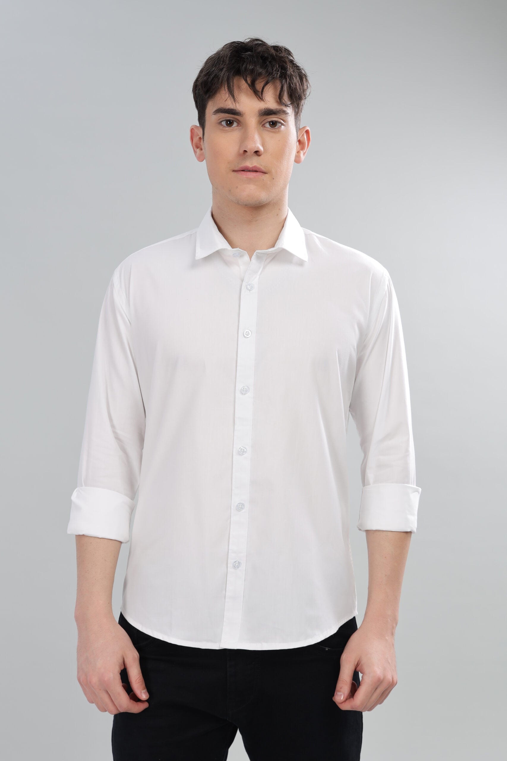 THE HUMAHI PLAIN WHITE SHIRT LINEN