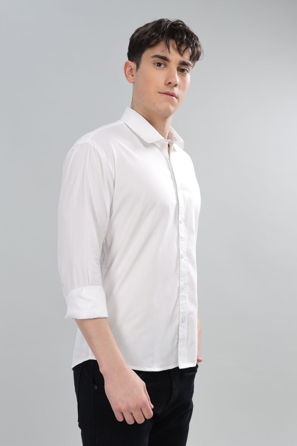 THE HUMAHI PLAIN WHITE SHIRT LINEN