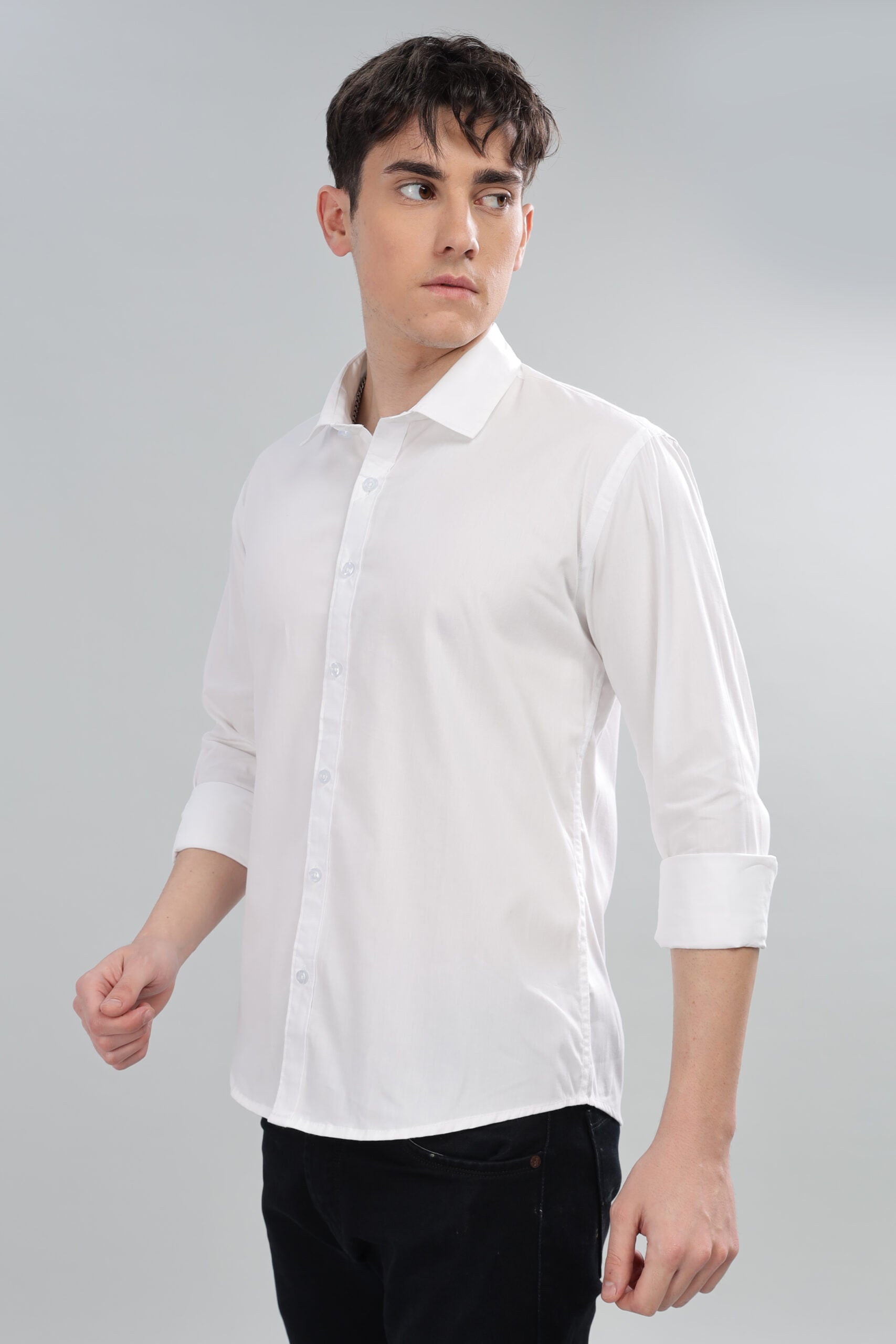 THE HUMAHI PLAIN WHITE SHIRT LINEN
