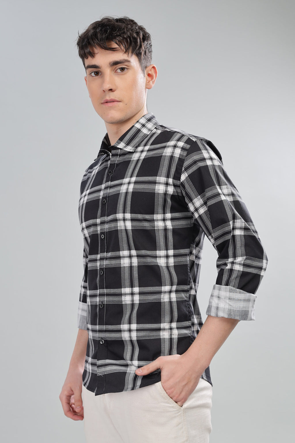 BLACK BROAD CHECK SHIRTS