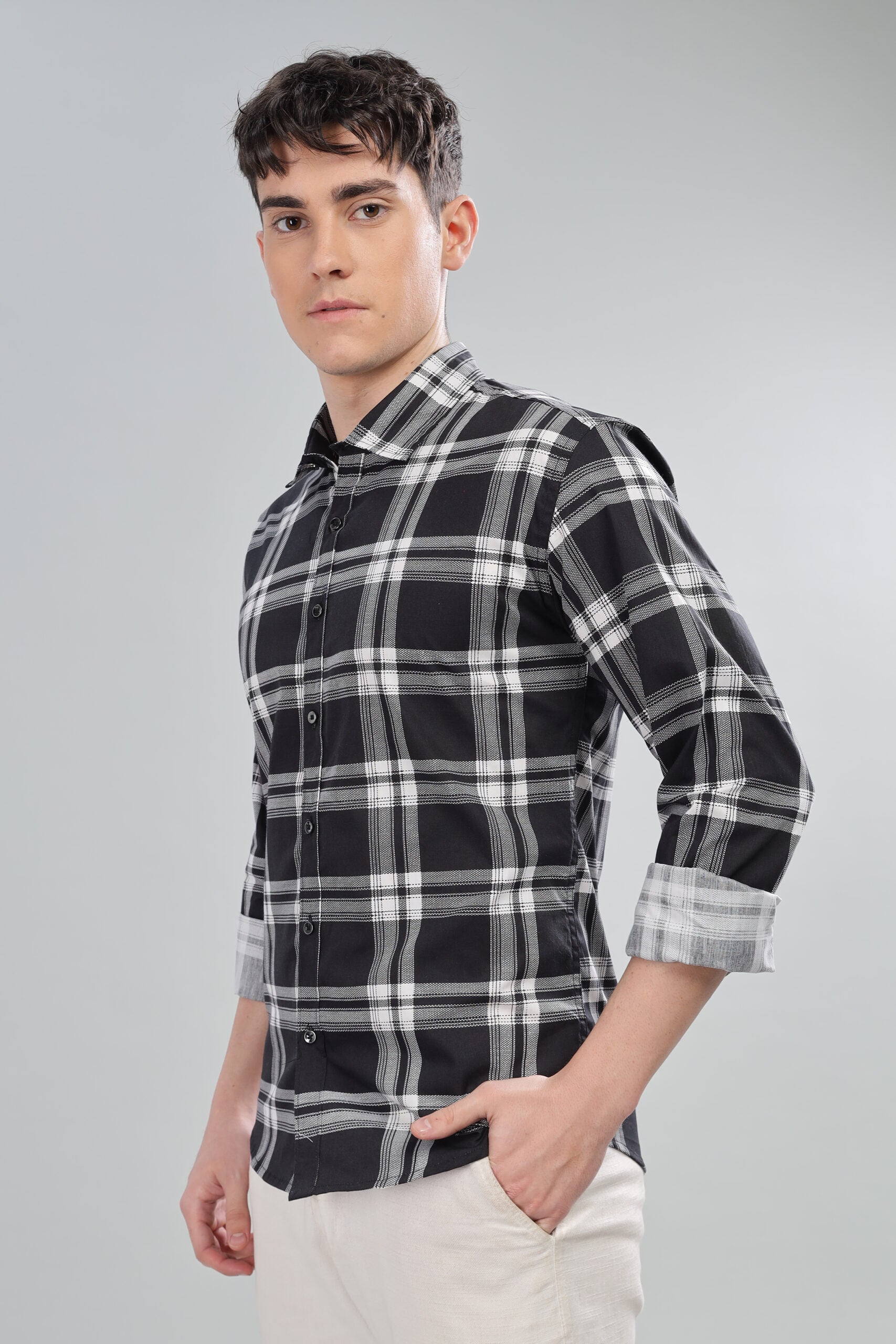 BLACK BROAD CHECK SHIRTS